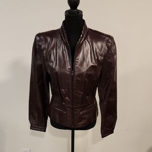 Vintage Berman’s Genuine Leather Jacket Maroon Size 12
